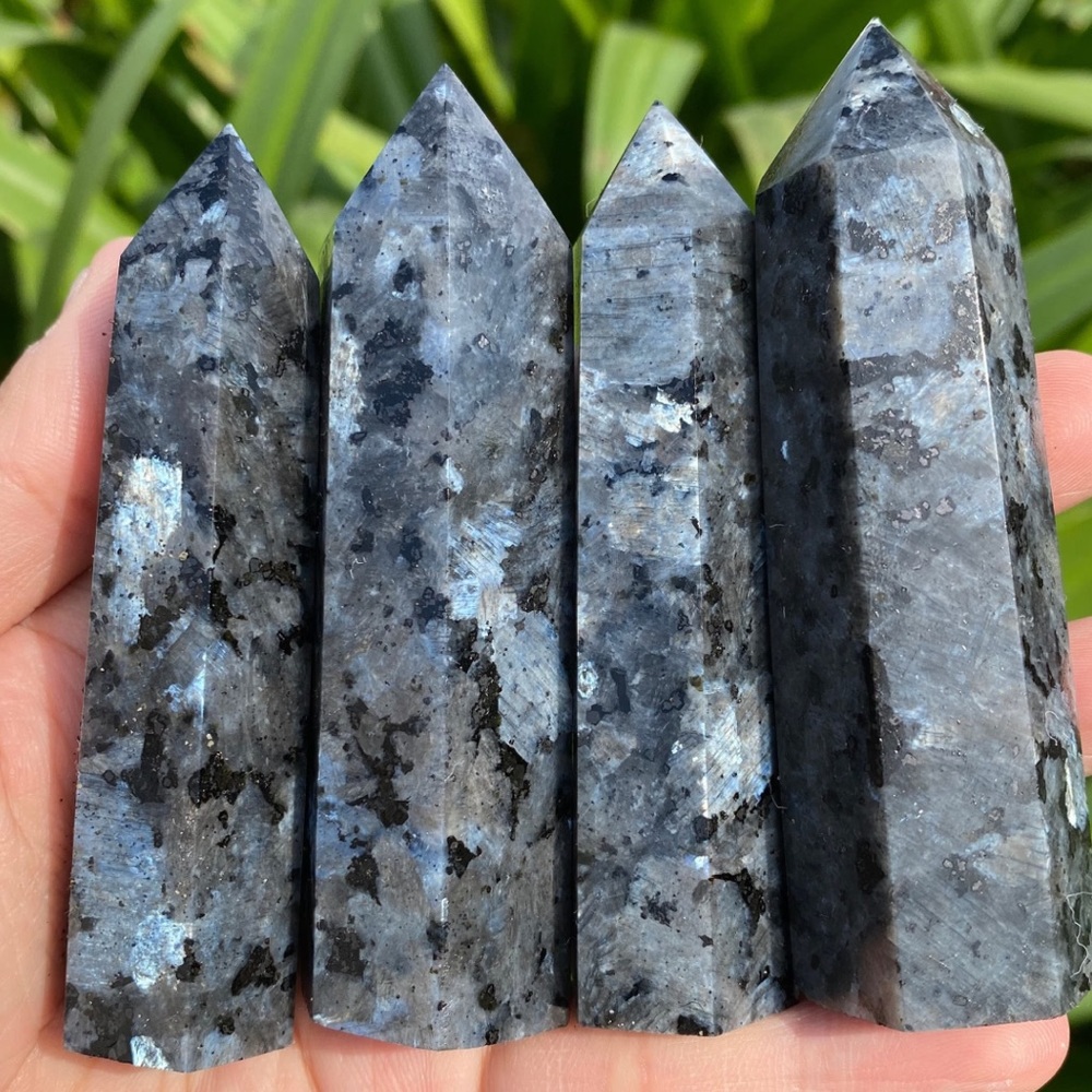 NEW YEAR’S gemstone!  Larvikite flashy black labradorite